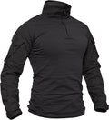 TACVASEN Men's Tactical Shirt Long Sleeve 1/4 Zip with Pockets