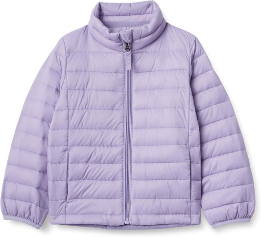 Lightweight Water-Resistant Packable Mock Puffer Jacket for Girls