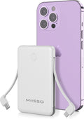 6000mAh Ultra Slim Power Bank with Built in Cables - Snow White