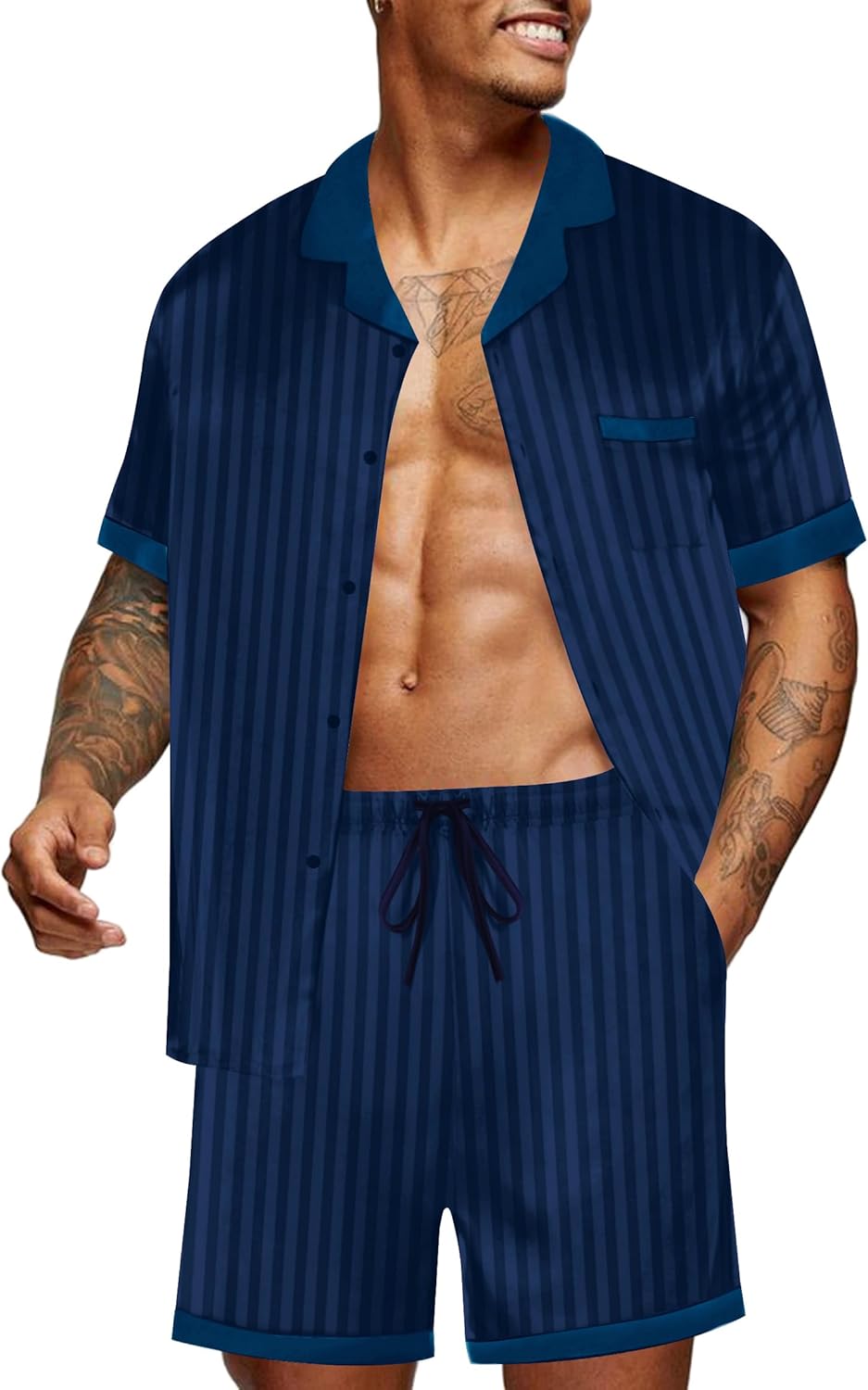 Ekouaer Men Satin Silk Pajamas Set for Ultimate Comfort