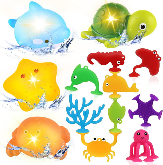 Light Up Ocean Bath Toys for Toddlers 1-3