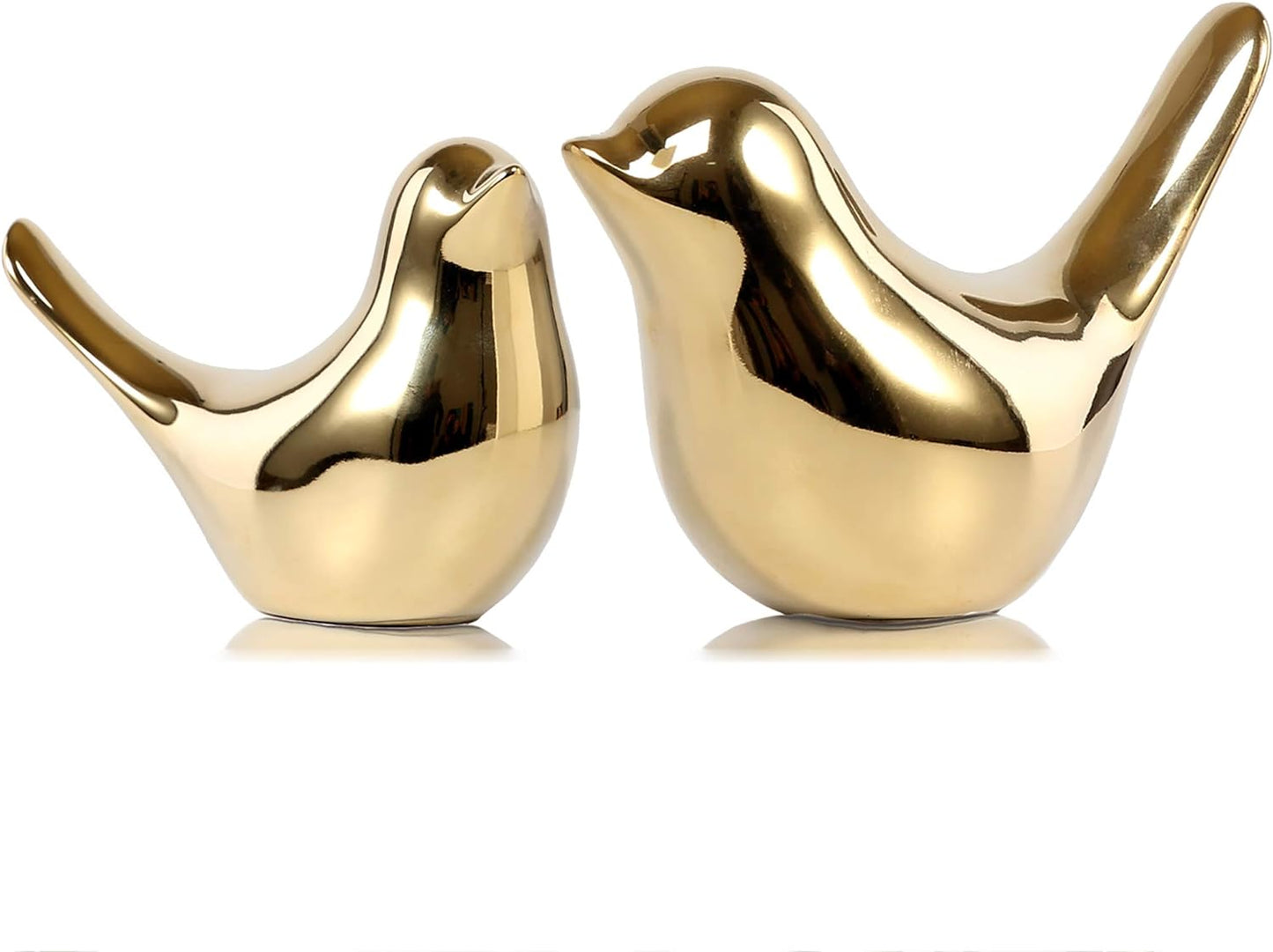 Modern Gold Bird Statues - Elegant Home Decor