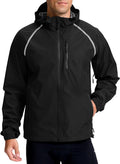 Men's Cycling Rain Jacket Waterproof Windbreaker - Packable Hooded arm