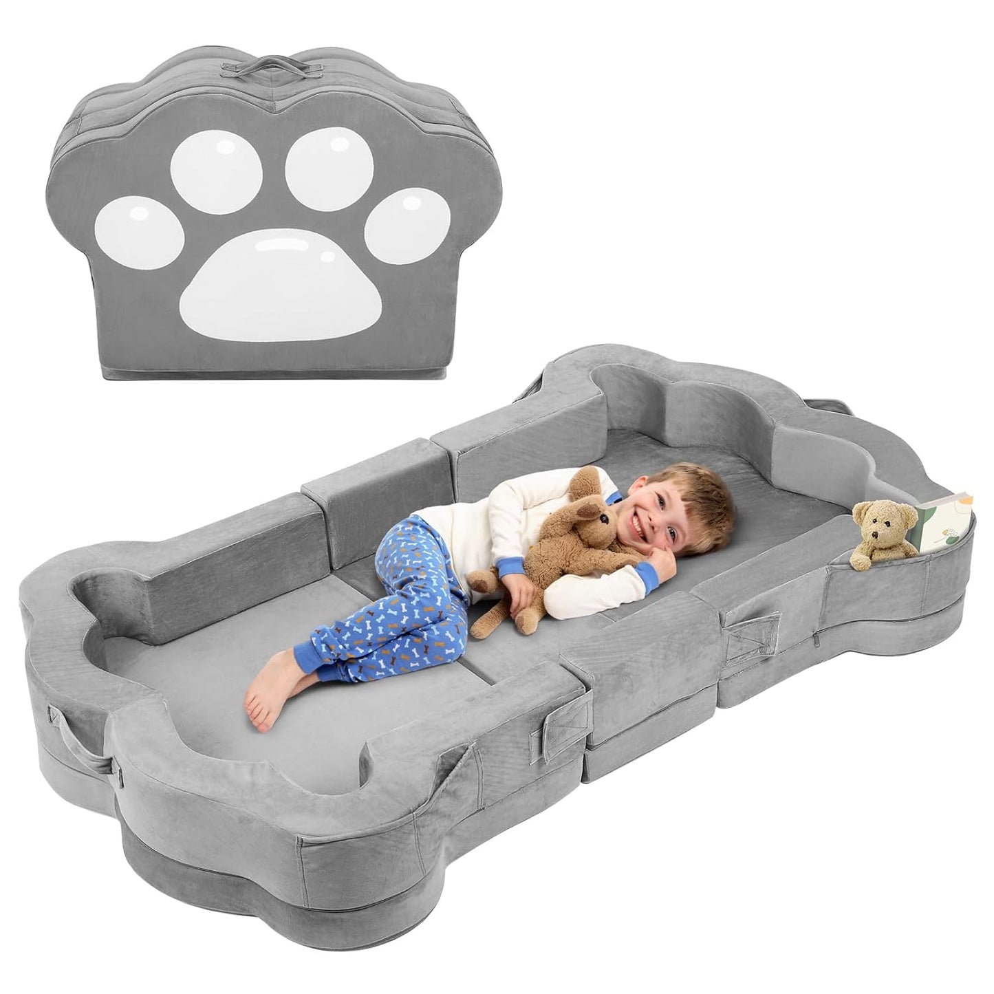 Foldable Portable Toddler Travel Bed for Kids, Soft and Safe