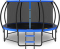 14FT Trampoline with Safety Enclosure - Curved-Pole Safety Design