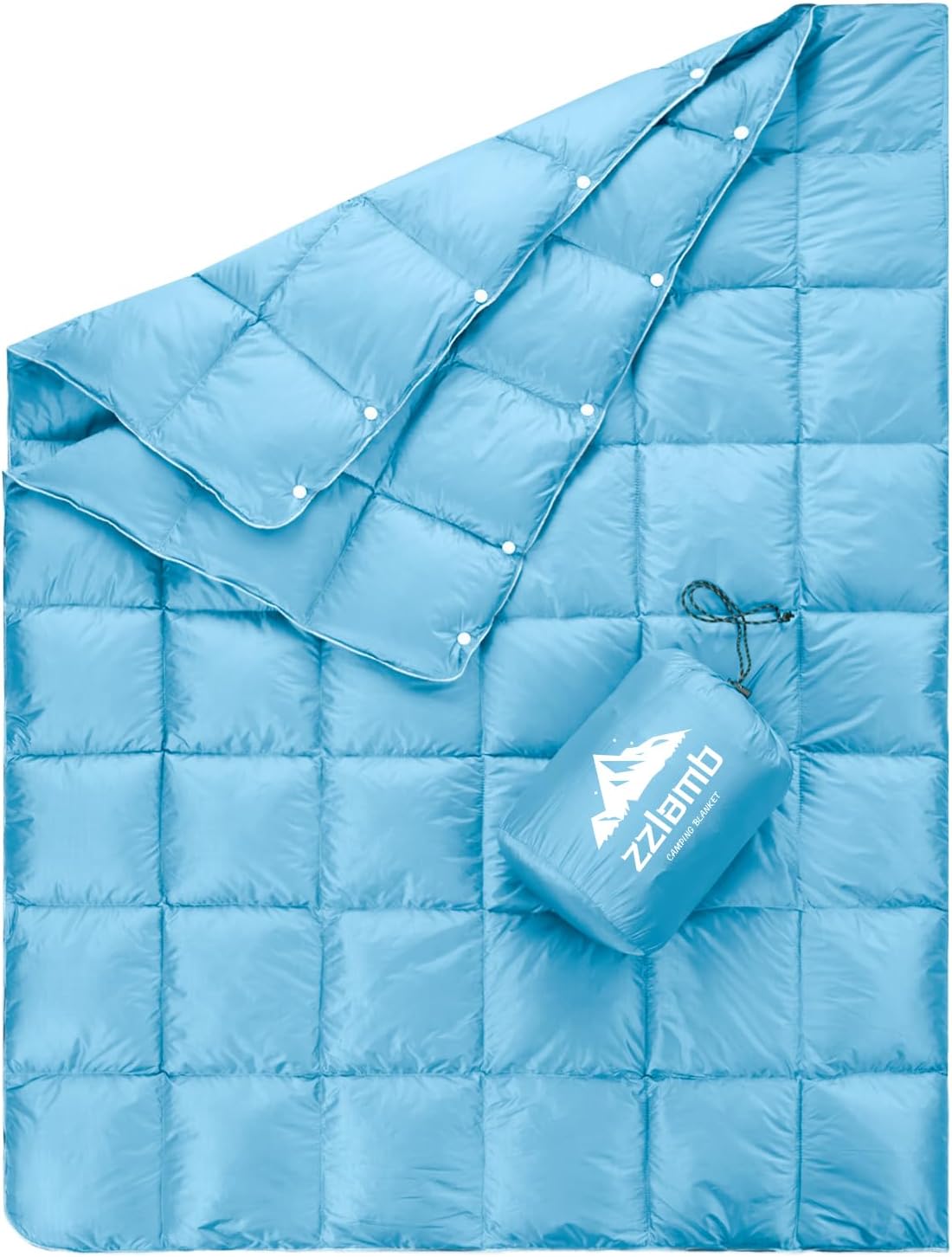 zzlamb Puffy Down Camping Blanket for Outdoor Adventures