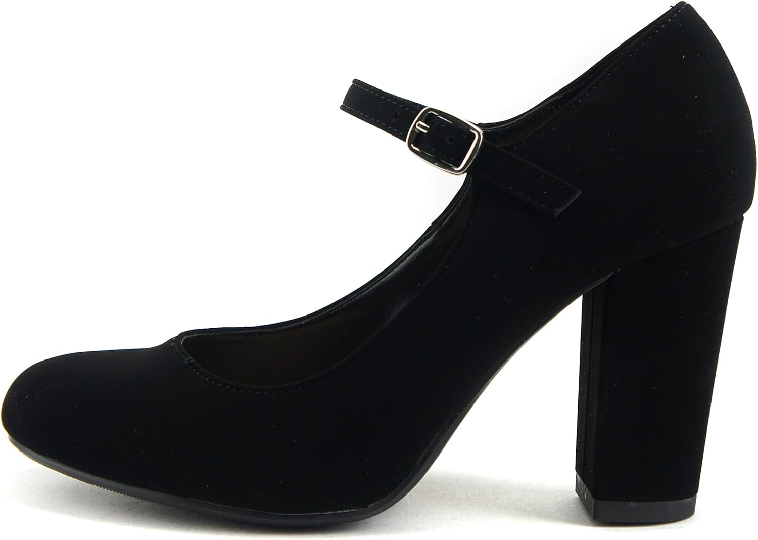 CITYCLASSIFIED Comfort Closed Toe Ankle Strap Block Heel Shoes