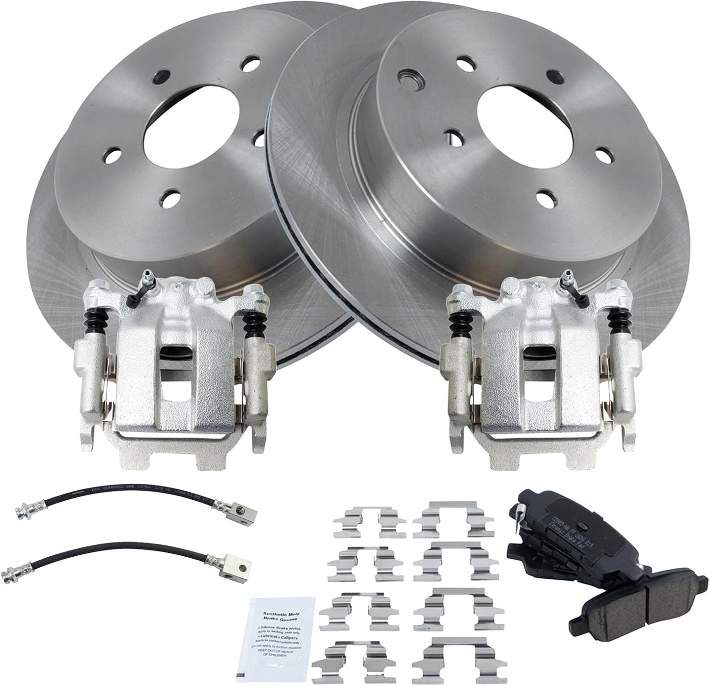 TRQ Rear Brake Pad & Rotor Kit for 2018 INFINITI Q70 Performance