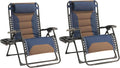 Zero Gravity Chair Set of 2 Oversized Padded Recliner - XL Outdoor