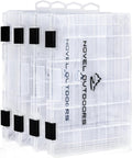 4 Tackle Boxes Set - Clear Fishing Tackle Boxes with Removable