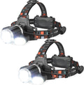 2 Pack Headlamp Rechargeable 1500 Lumen Head Lamp - Long Run Time