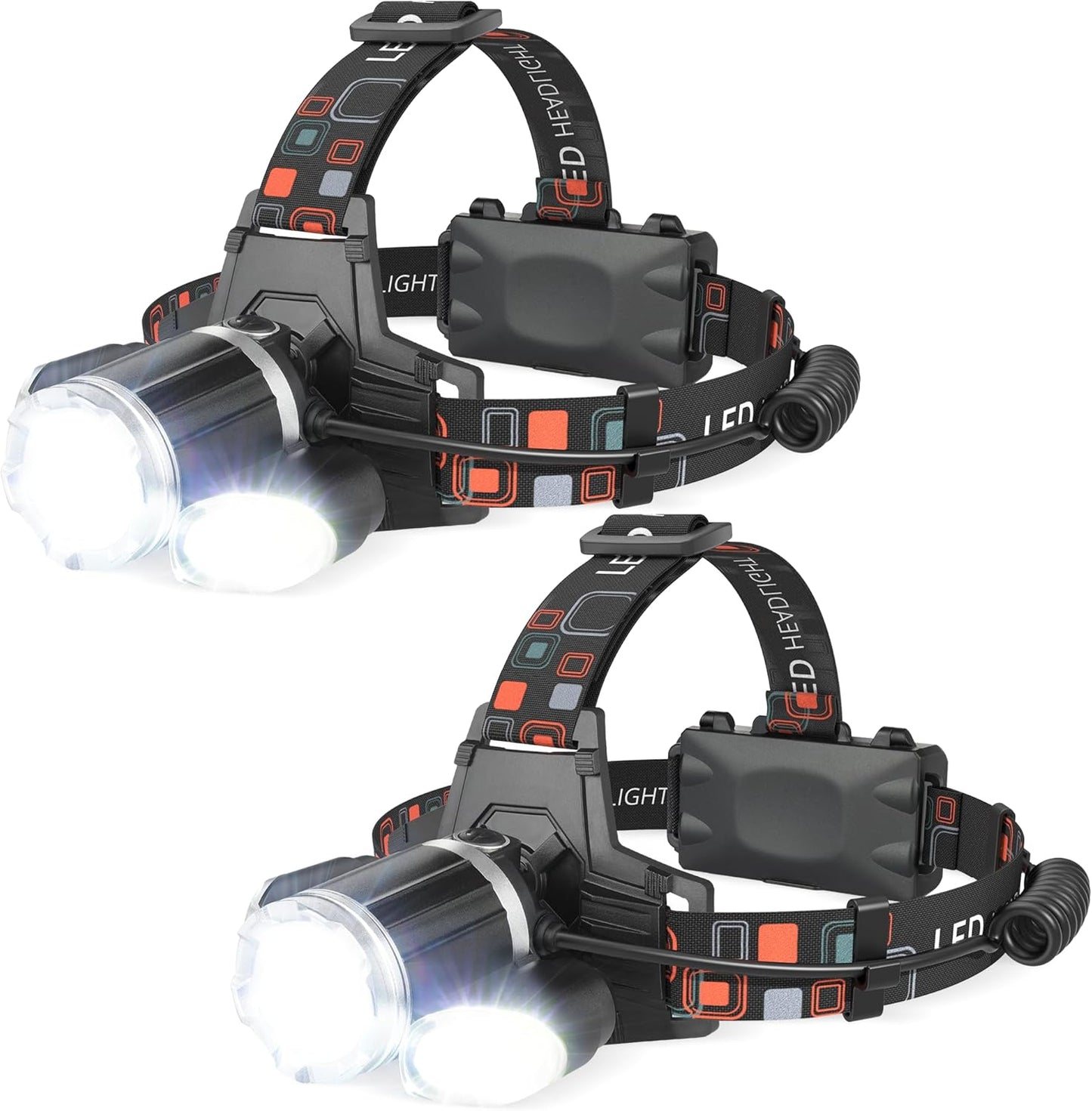 Super Bright 1500 Lumen Rechargeable Headlamp for Camping Gear