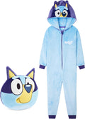 Bluey Fleece Jumpsuit for Boys Toddlers Hooded Romper - Soft Winter