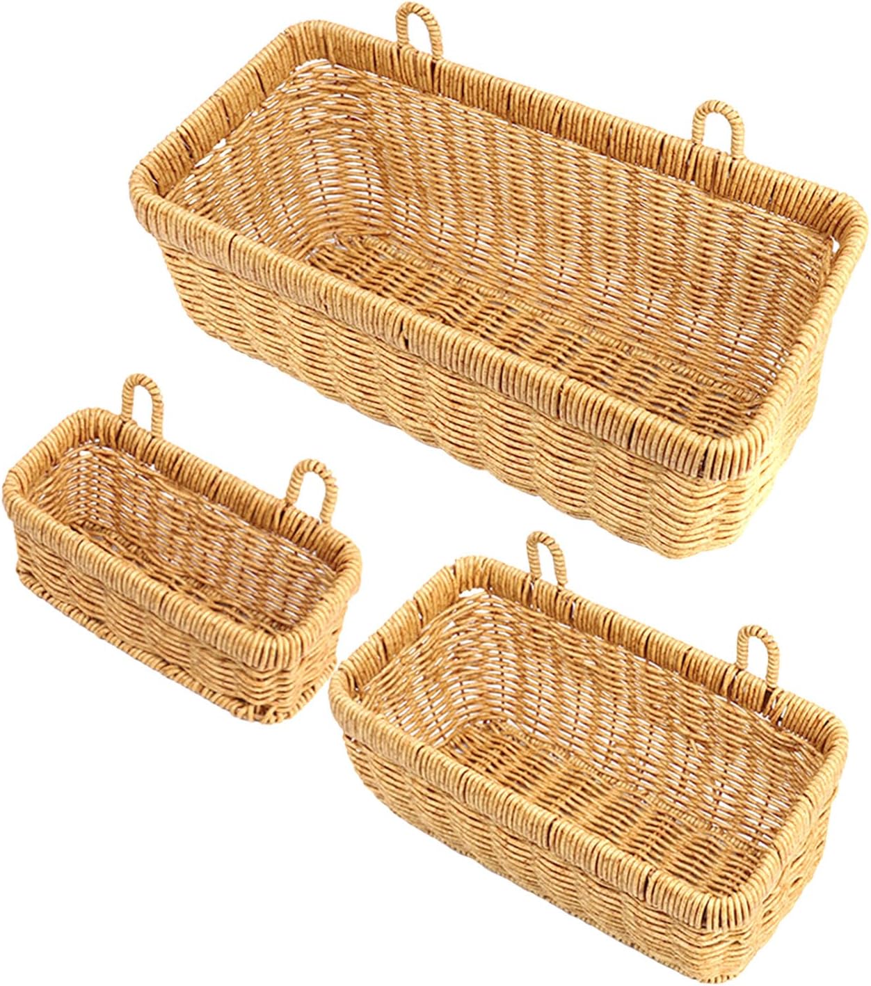 Boho Style Hand-Woven Wall Hanging Baskets for Storage