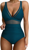 Women Sexy Mesh Tummy Control Swimsuit One Piece - Flattering Fit push