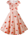 Hanpceirs Women's Cap Sleeve 1950s Retro Cocktail Swing Dress 2)