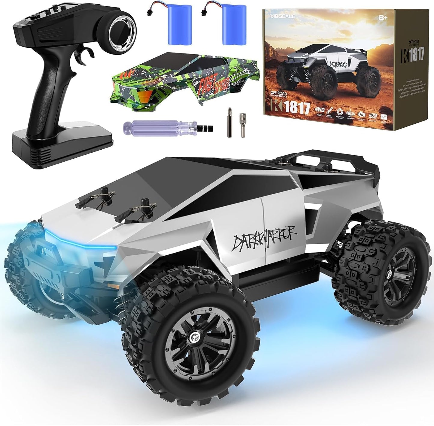 Fast RC Car Toys for Adults - 1:18 Scale High Speed Monster Truck
