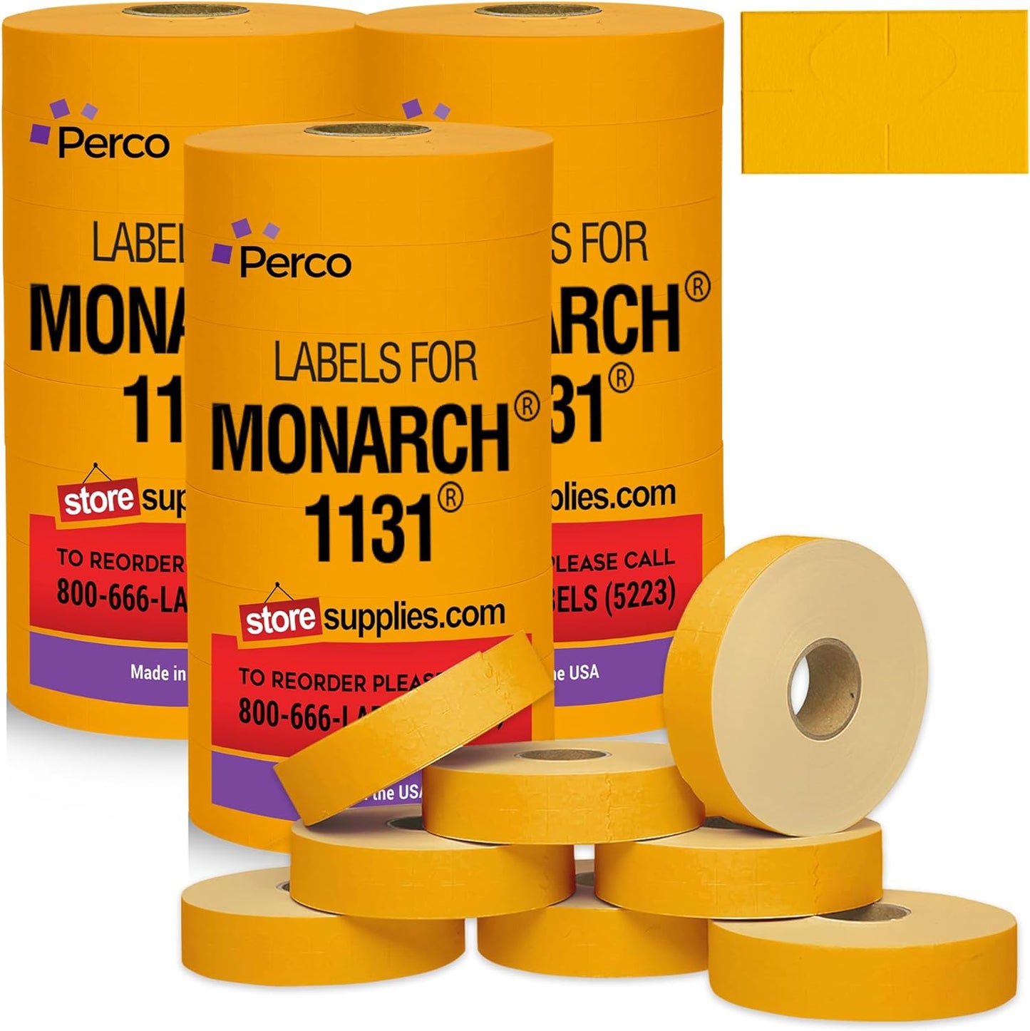 Perco Fluorescent Orange Pricing Labels for Monarch 1131 Price Gun