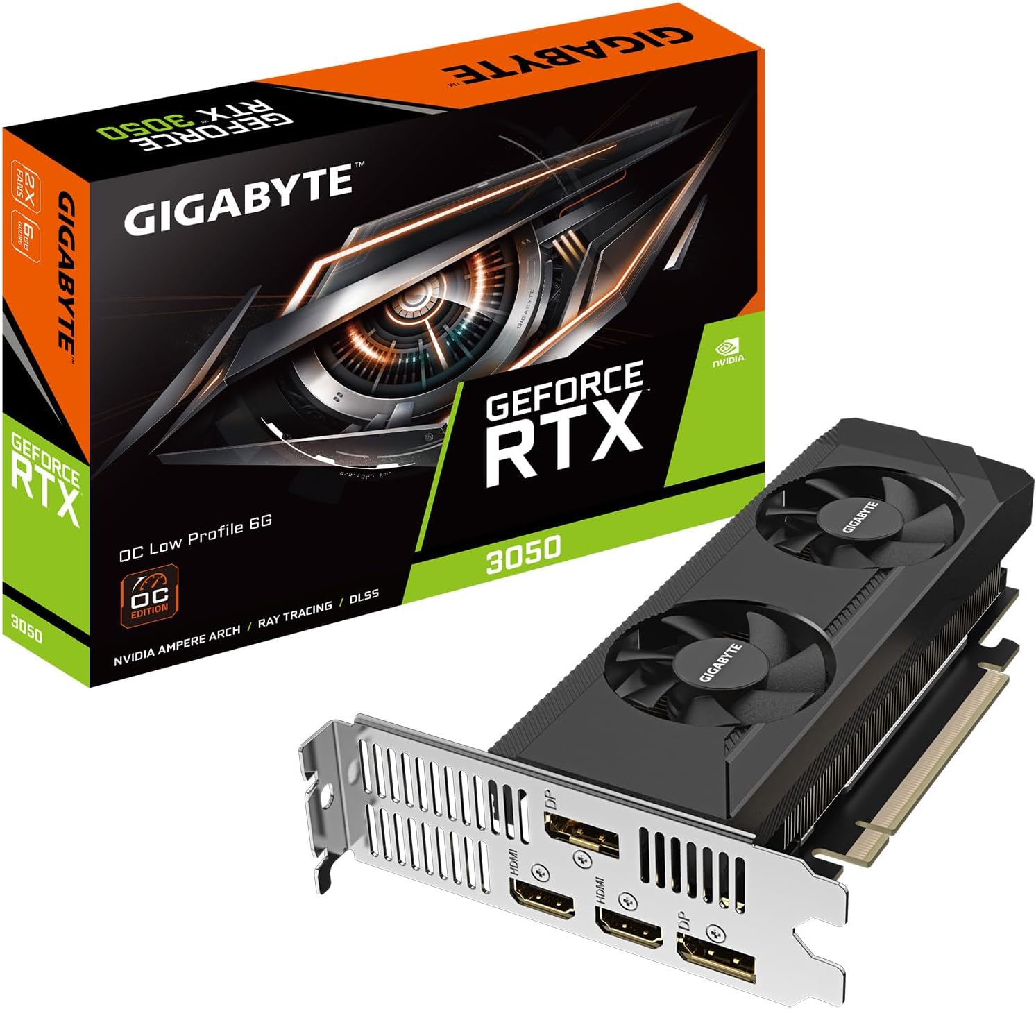 GIGABYTE RTX 3050 OC Low Profile GPU: Dual WINDFORCE Fans
