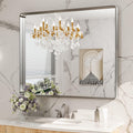 48x40 in Brushed Nickel Bathroom Mirror Rounded Rectangle - Clear