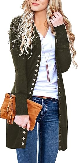 MEROKEETY Women's Long Sleeve Snap Button Down Cardigans Review