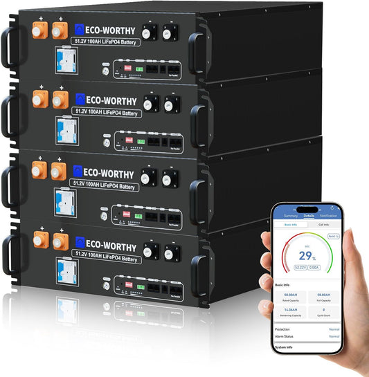 ECO-WORTHY 48V 400Ah Server Rack Battery with Bluetooth Features