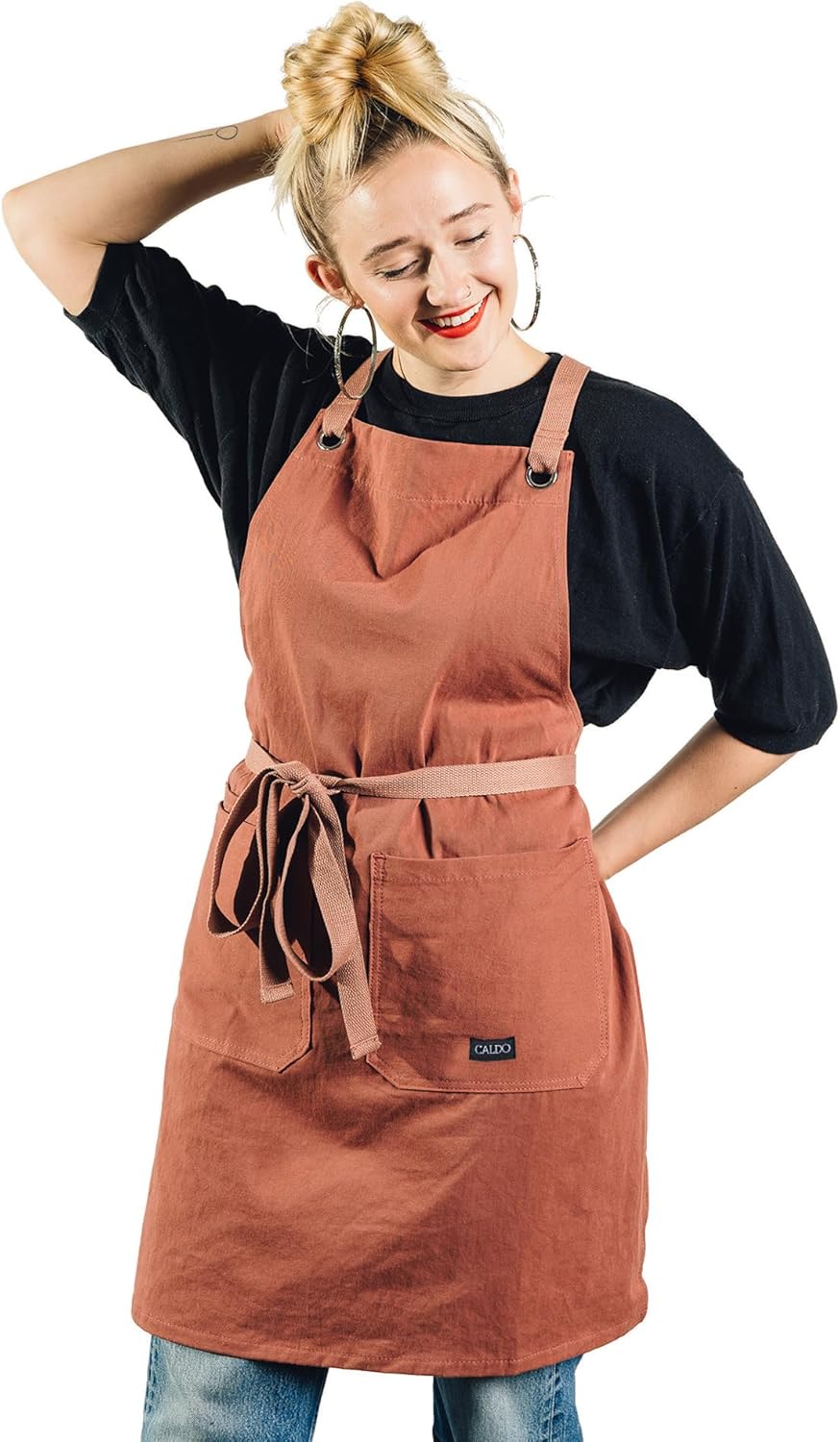 Caldo Crossback Kitchen Apron - Stylish and Functional Bib Apron