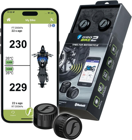 FOBO Bike 2 TPMS - Wireless Tire Pressure Monitoring System