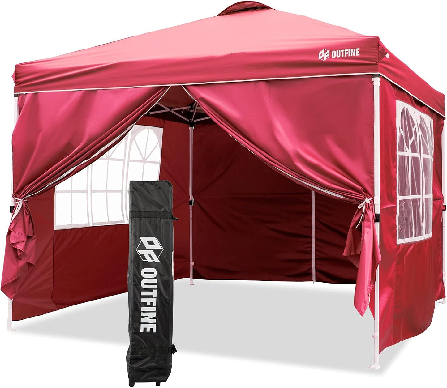 OUTFINE 10ftx10ft Pop Up Canopy Tent with Removable Sidewalls