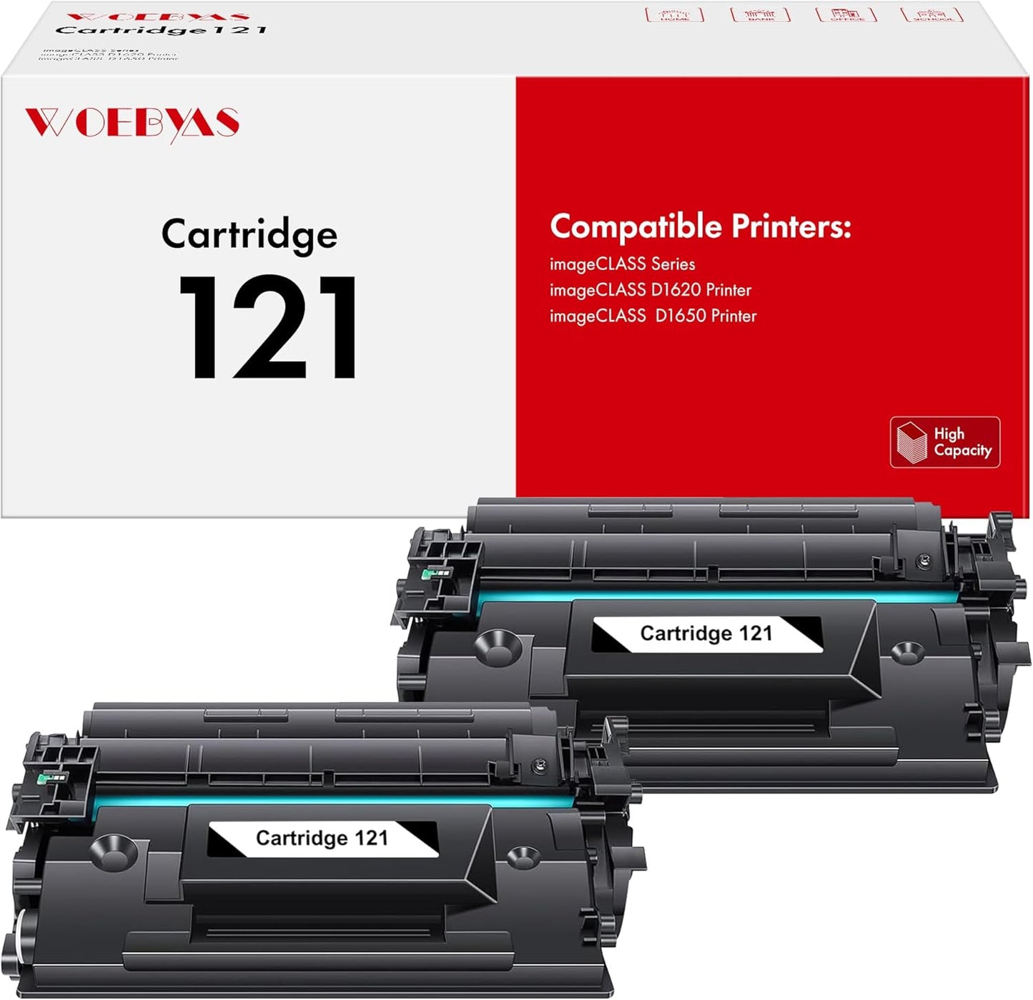 121 Black Toner Cartridge Compatible Replacement for Canon Printers