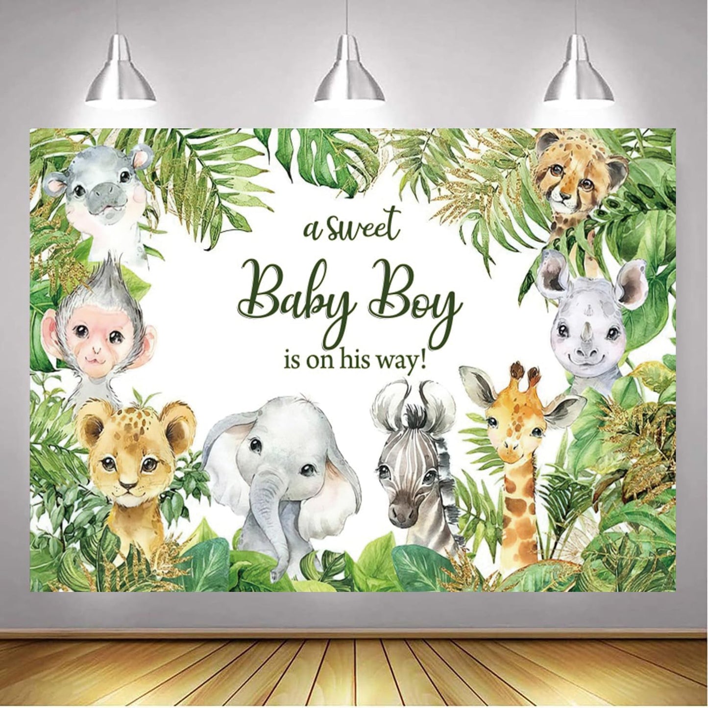 15x10ft Safari Baby Shower Backdrop for Jungle Theme Parties