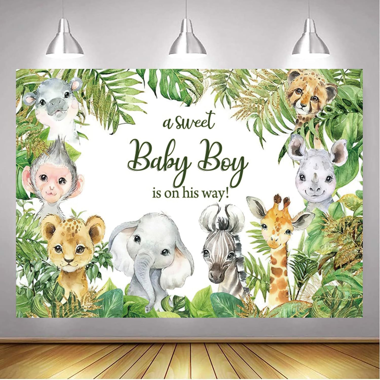 15x9ft Safari Baby Shower Backdrop for Jungle-Themed Parties