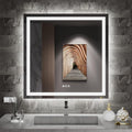 LED Bathroom Mirror 38 in x 38 in with Front and Backlit - Dimmable