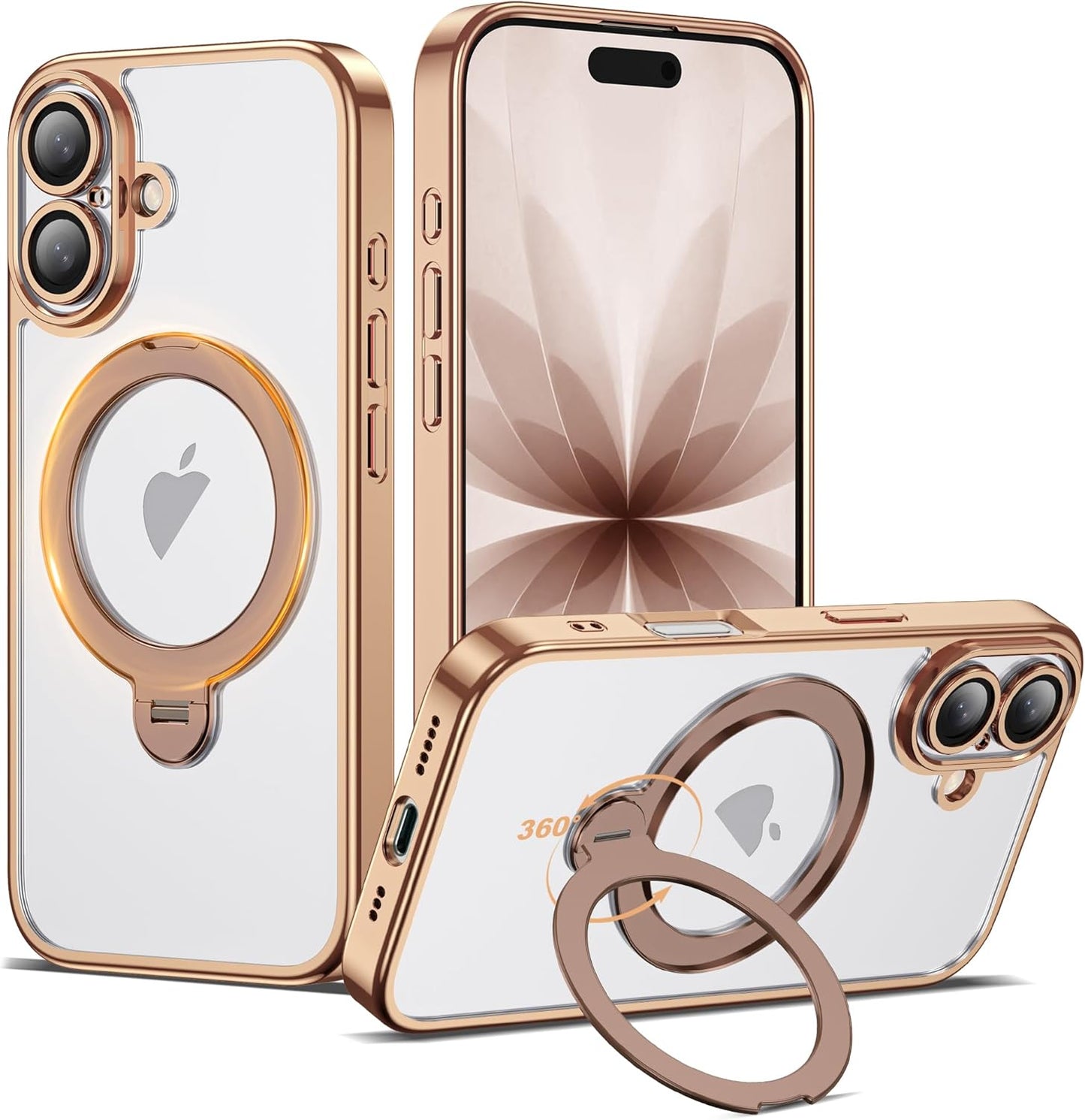 Compatible with iPhone 17 Case with 360 Spin Magnetic Stand