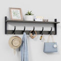 29 in Rustic Coat Rack Wall Mount with Shelf - Stylish Entryway