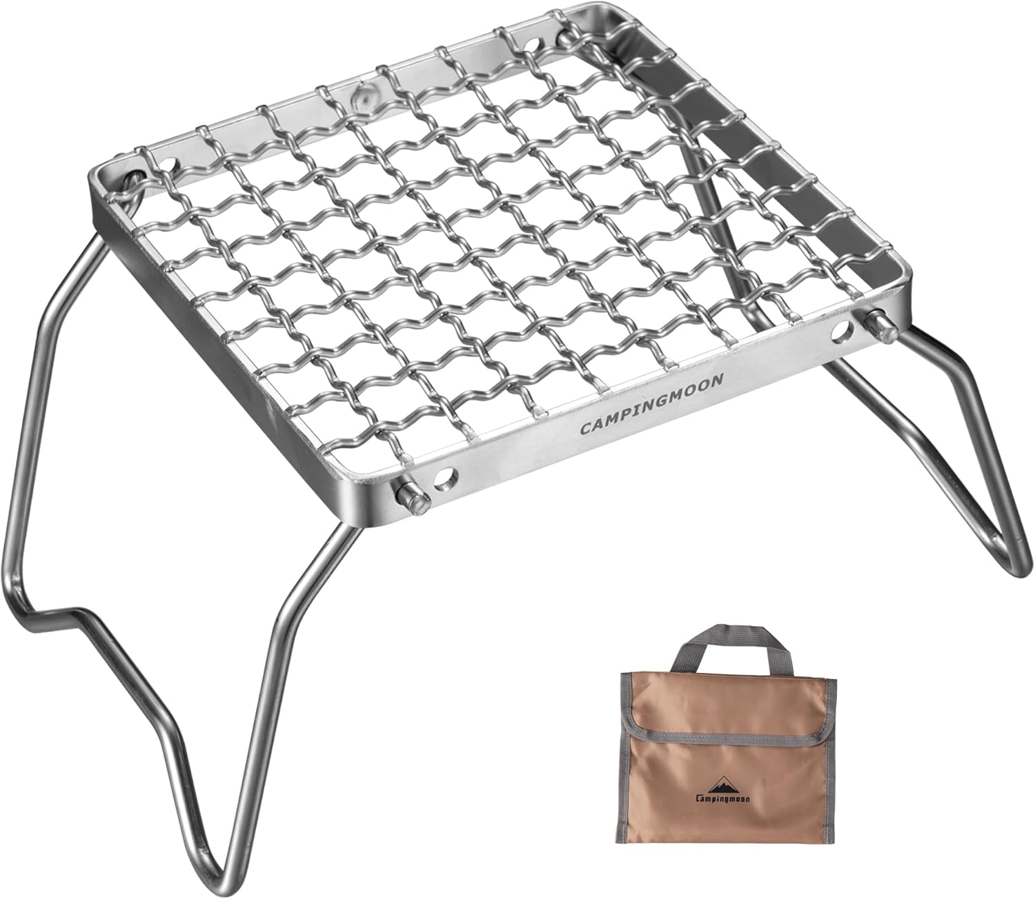 Stainless Steel Portable Campfire Grill by Camping Moon