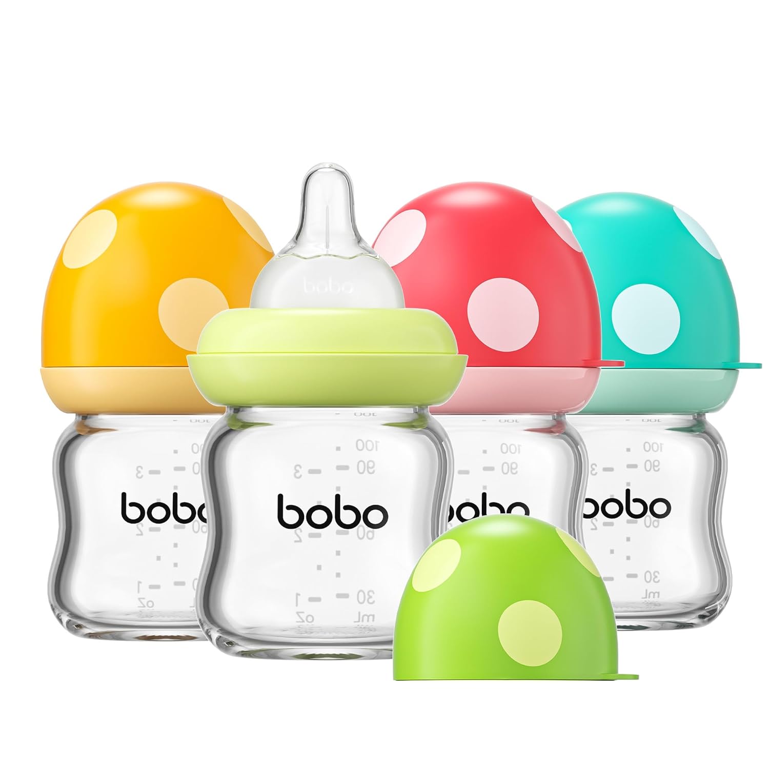 YOHKOH Natural Glass Baby Bottle for Newborns and Infants