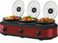 Triple Slow Cooker 3 x 1.5 QT Buffet Server - Compact Party Warmer