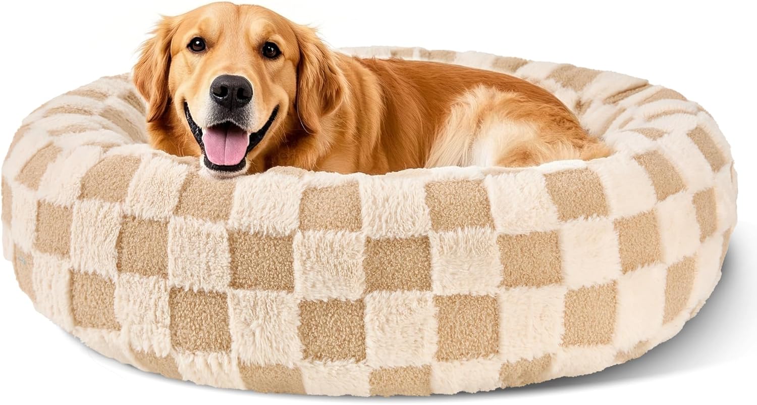 Dog Calming Beds for Small Medium Large Dogs - Cozy Donut Bed