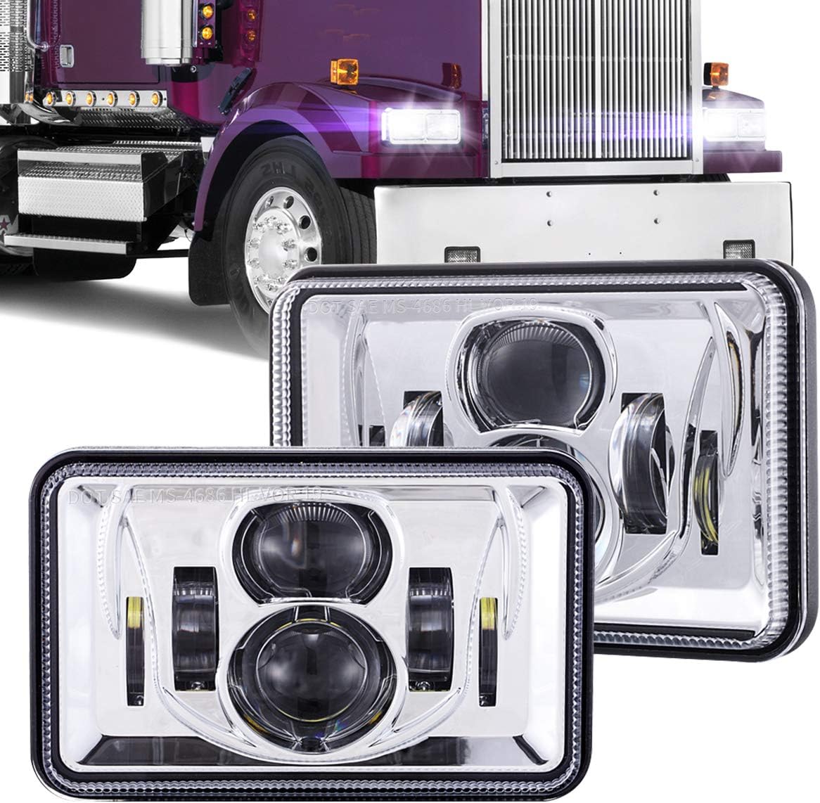 Upgrade Your Ride with 4x6 Inch LED Headlights for Vehicles
