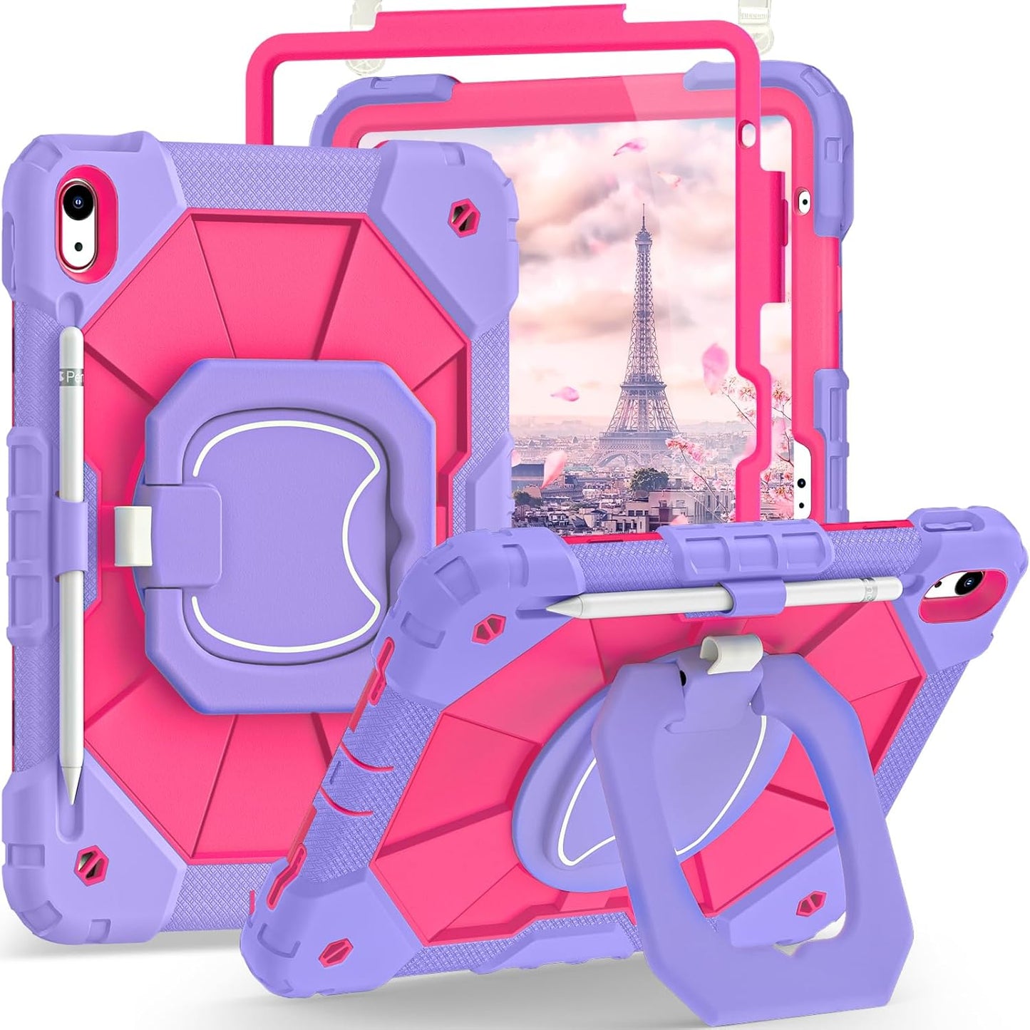 Shockproof iPad 10th Gen Case with Rotating Stand and Holder