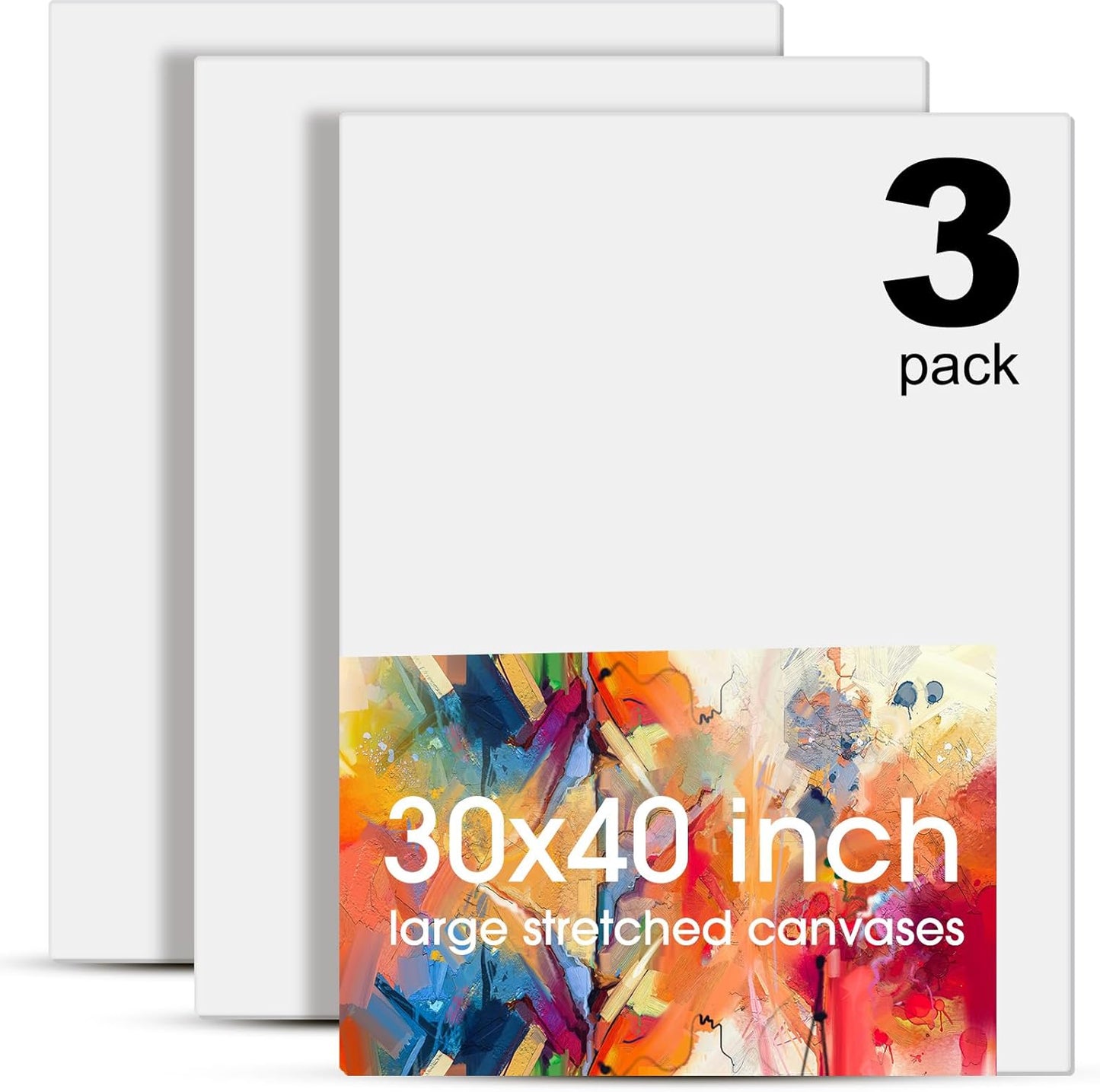 Large Canvas for Painting - 3 Pcs 29.25 x 40 Inch Blank Canvases