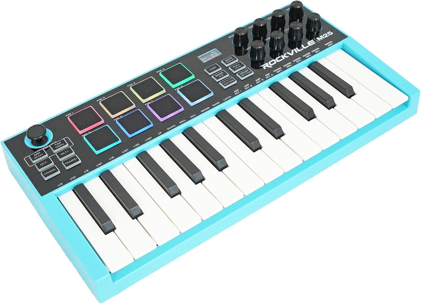 Rockville M25 25 Key USB Wireless MIDI Keyboard Controller