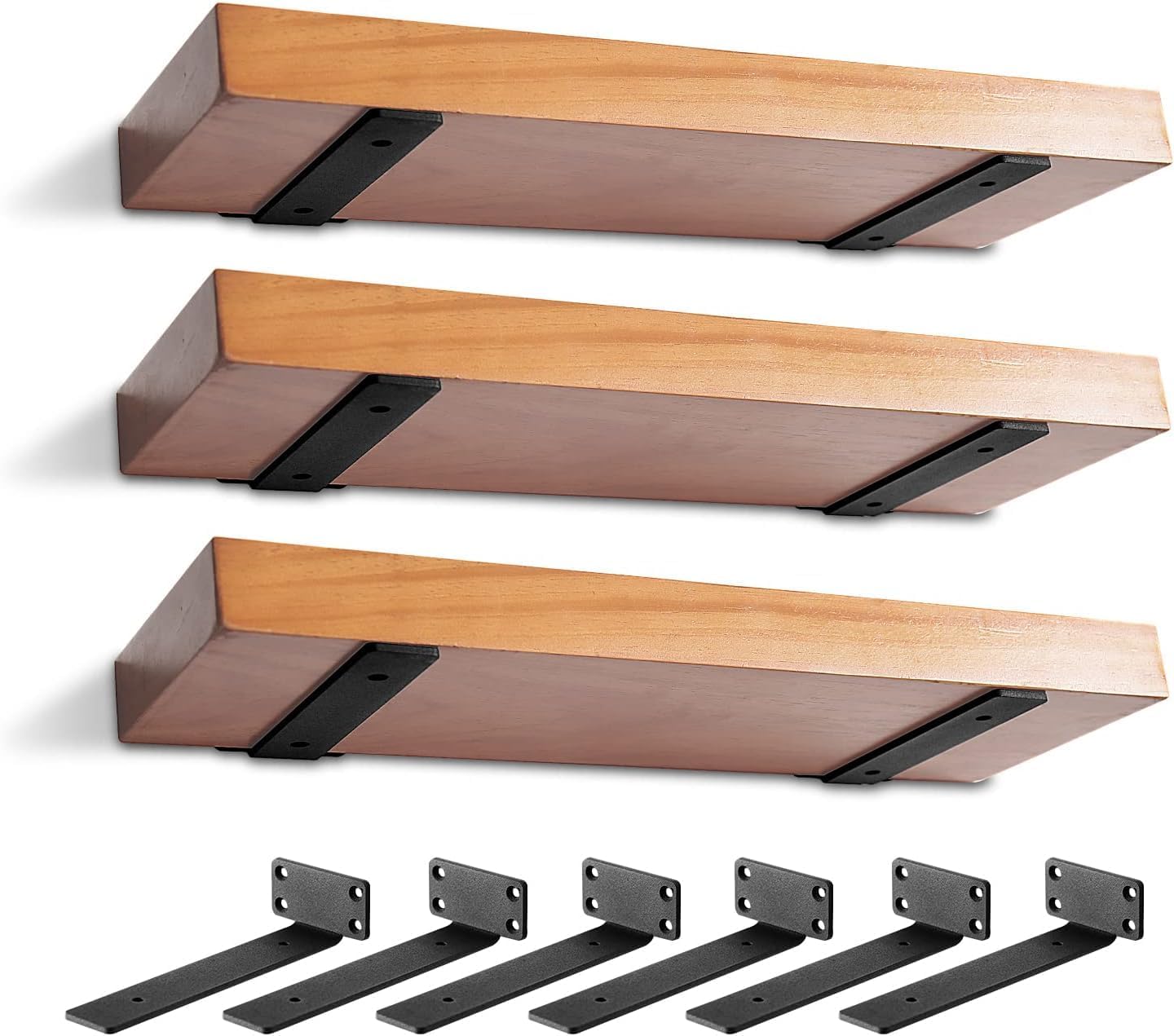 Heavy Duty Shelf Brackets for Floating Shelves - 12 inch Set
