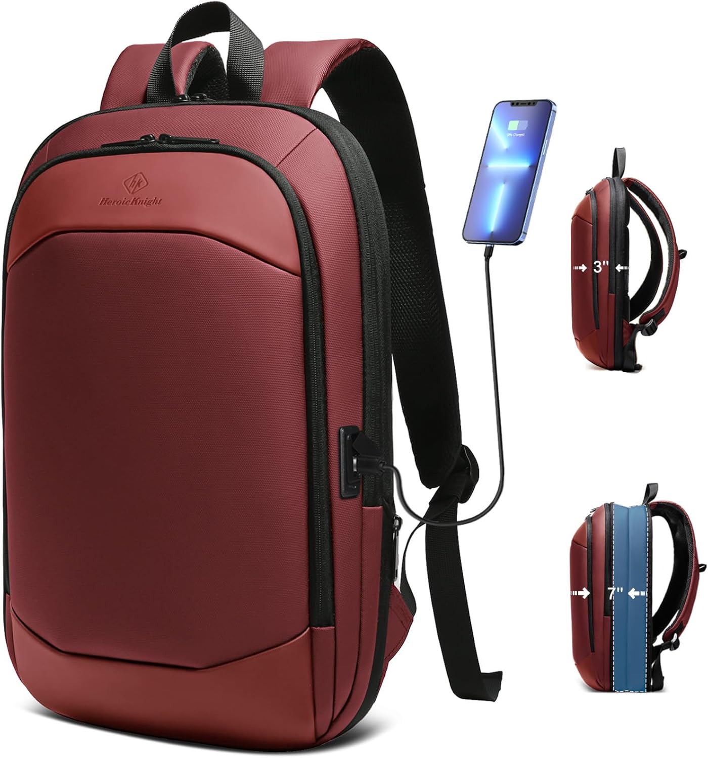 hk Business Backpack for Men 17 Inch, Slim & Expandable Design