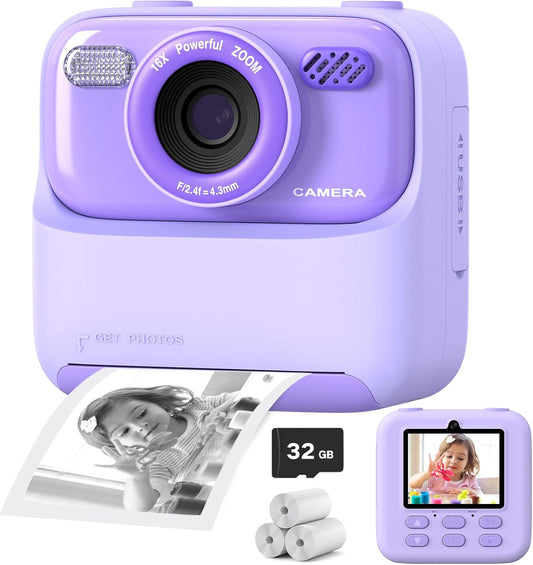 HD Dual-Lens Instant Print Kids Camera - Perfect Gift for Kids!