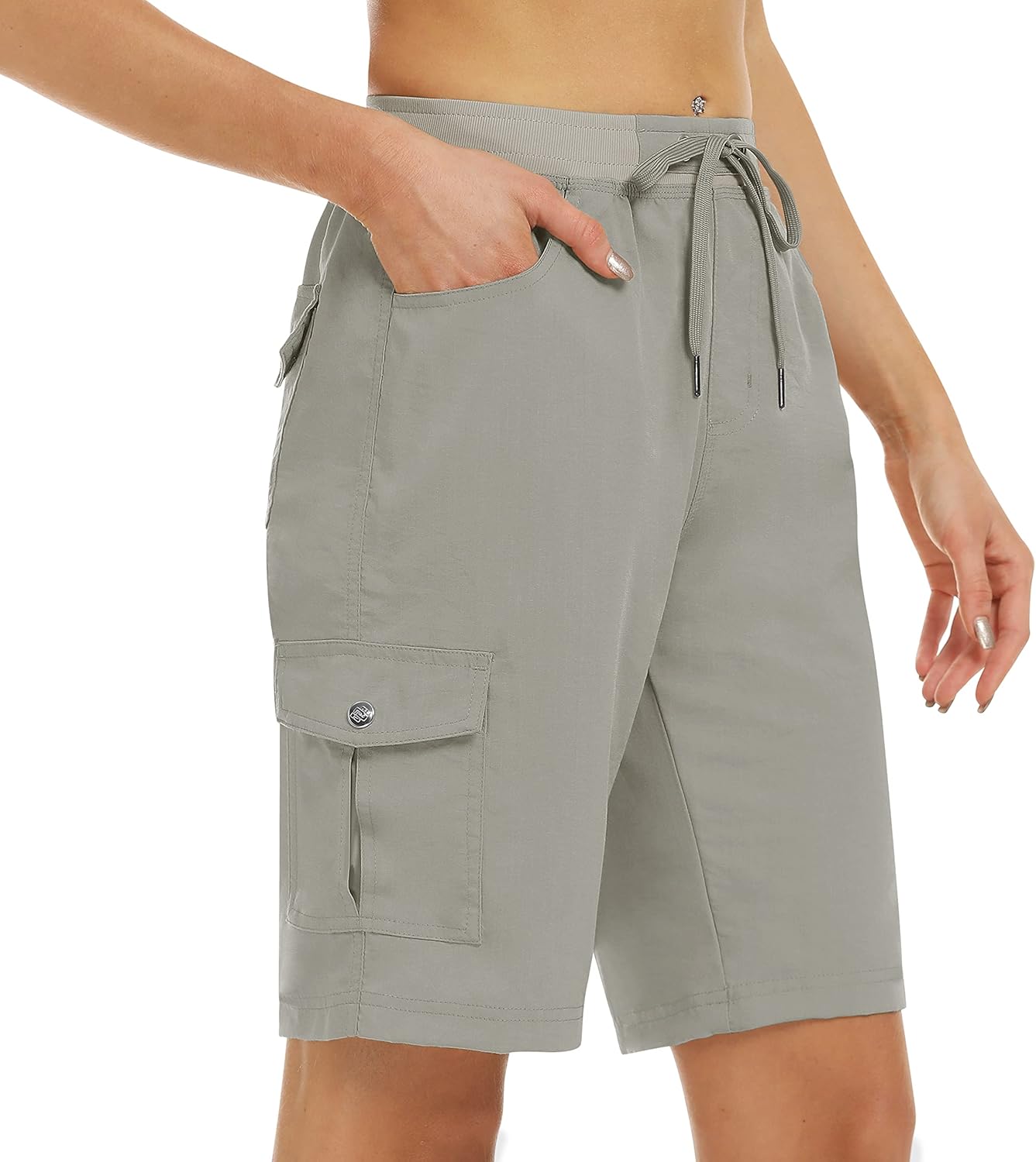 MoFiz Women's 10in Hiking Cargo Shorts for Summer Adventures
