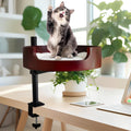 Cat Desk Bed Adjustable Wooden Cat Bed for Desktop - Stylish Elevated