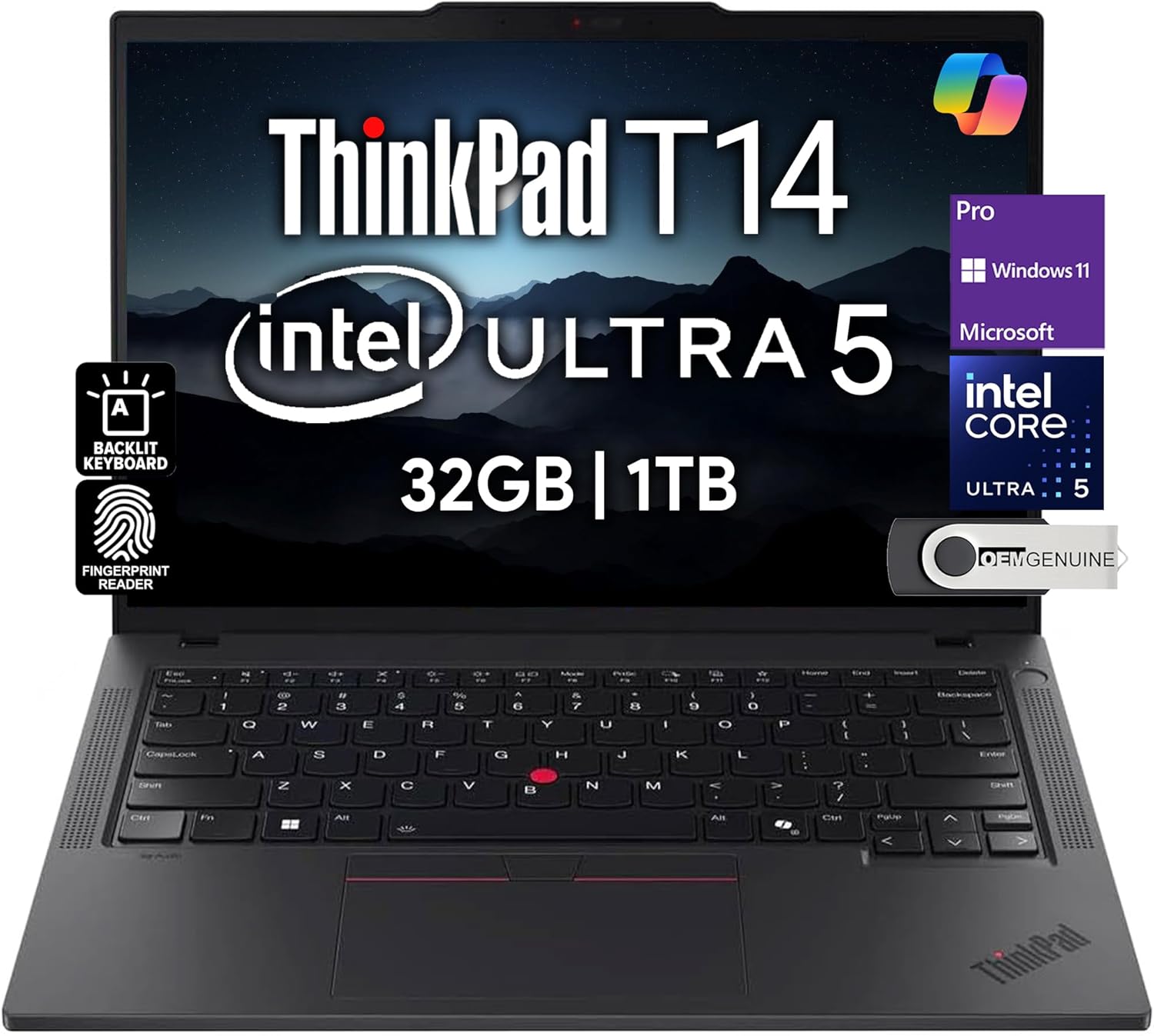 Lenovo ThinkPad T14 Gen 5 Business Laptop with 32GB RAM