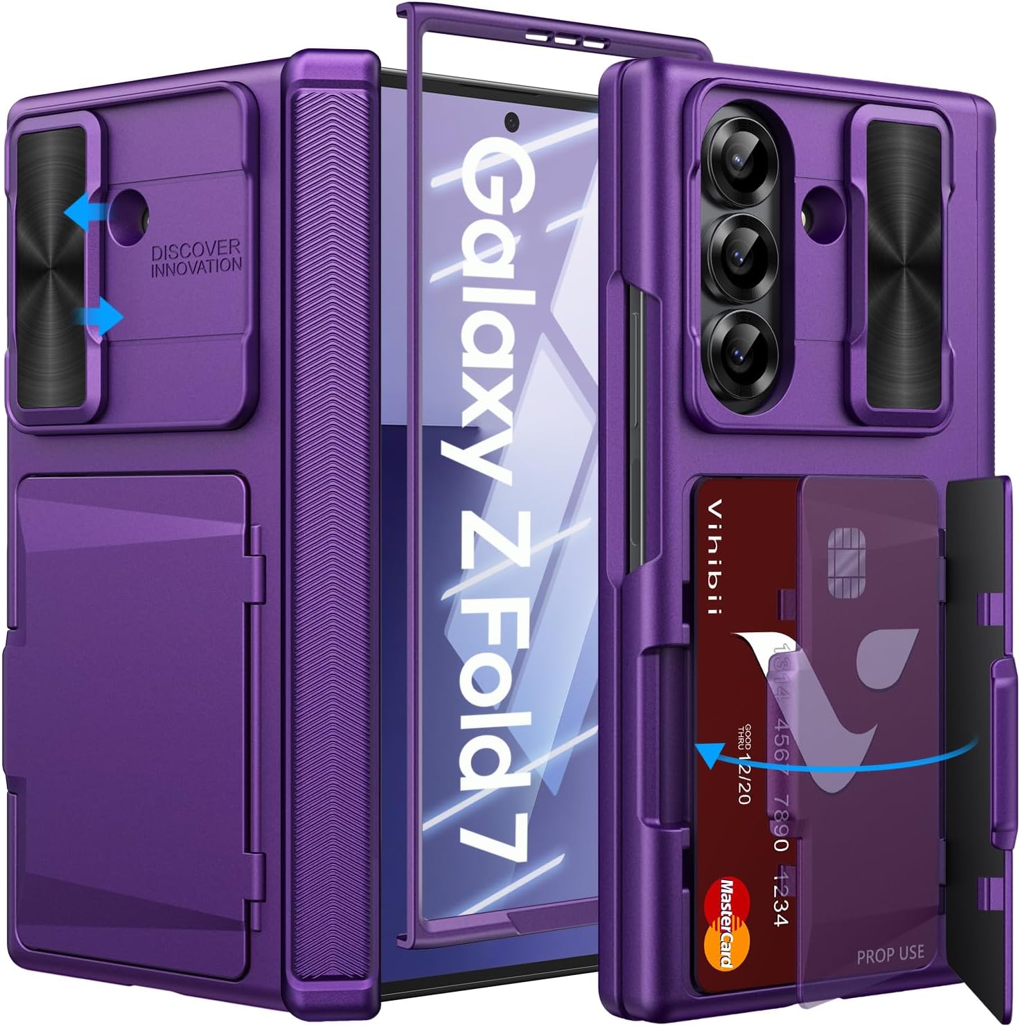 Vihibii Samsung Galaxy Z Fold 7 Case with Card Holder & More